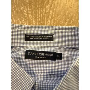 Daniel Cremieux Classics XL Blue Check Gingham Short Sleeve Button Up Shirt